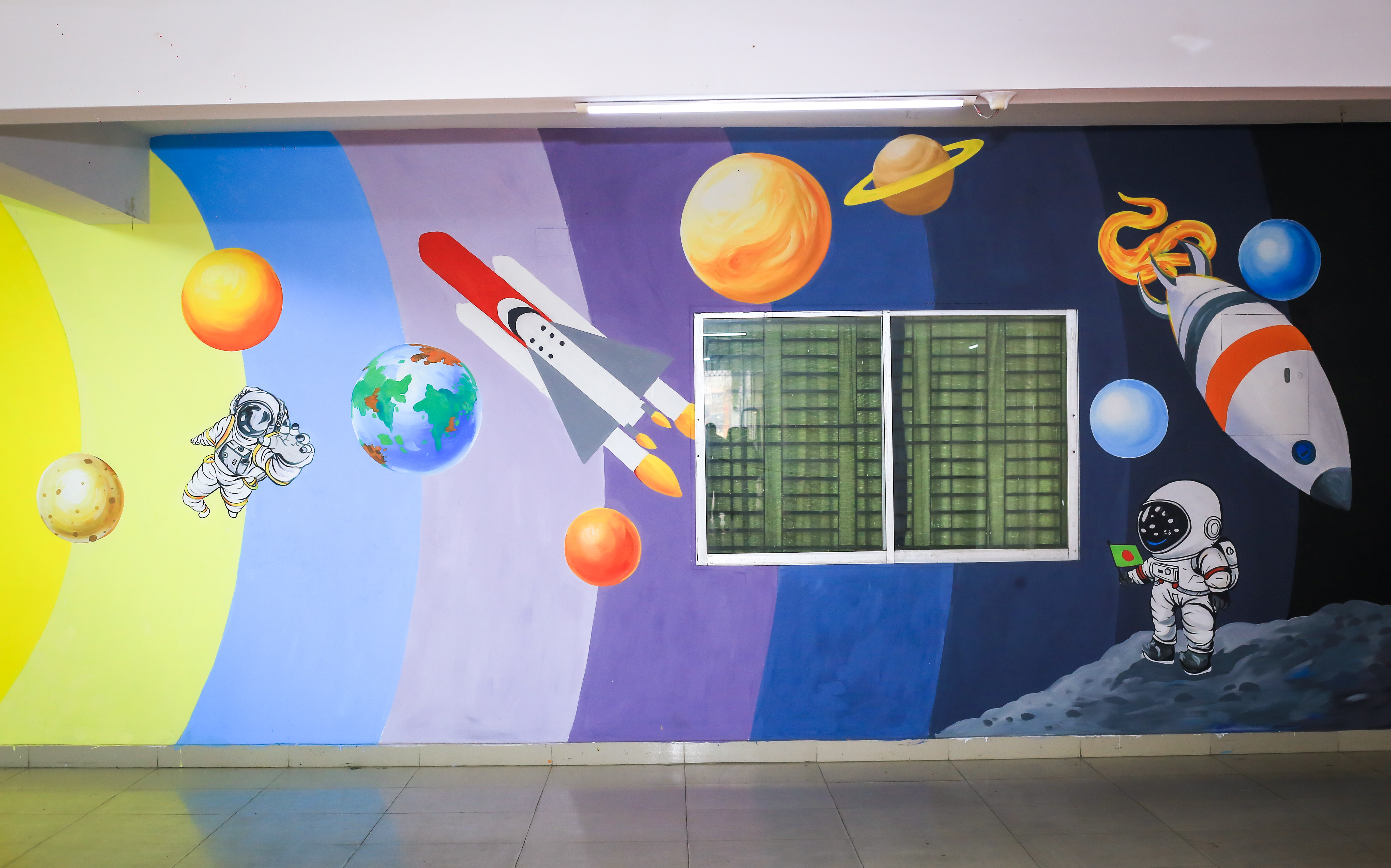Space-themed wall art